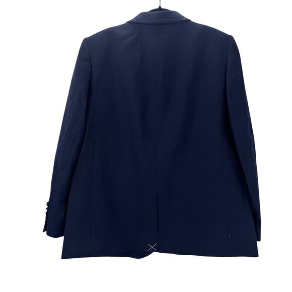 J. Crew Collection Relaxed Blazer Crest Embellishment In Wool-Blend Navy 12 NWT - Picture 8 of 13